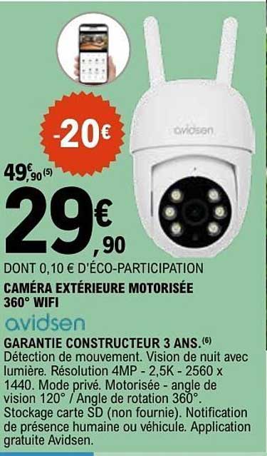 CAMÉRA EXTÉRIEURE MOTORISÉE 360° WIFI
