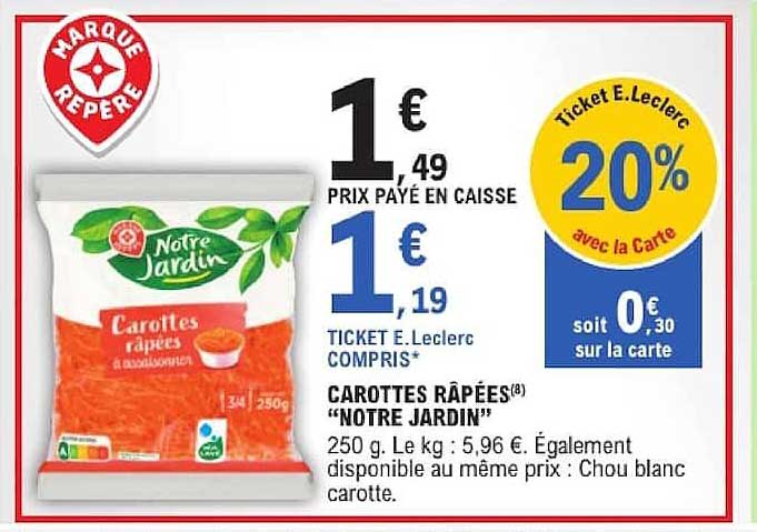 CAROTTES RÂPÉES "NOTRE JARDIN"
