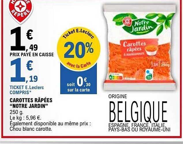 CAROTTES RÂPÉES “NOTRE JARDIN”