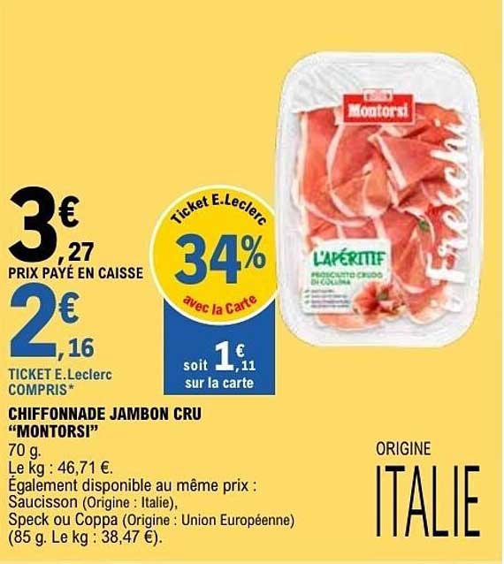 CHIFFONNADE JAMBON CRU “MONTORSI”