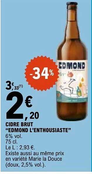 CIDRE BRUT “EDMOND L’ENTHOUSIASTE”