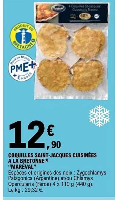 COQUILLES SAINT-JACQUES CUISINÉES À LA BRETONNE "MARÉVAL"