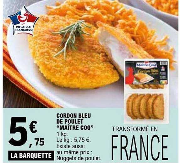CORDON BLEU DE POULET “MAÎTRE COQ”