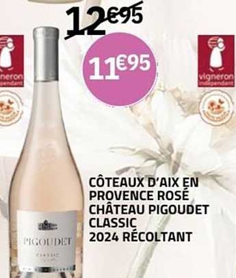 CÔTEAUX D’AIX EN PROVENCE ROSÉ CHÂTEAU PIGOUDET CLASSIC 2024 RÉCOLTANT