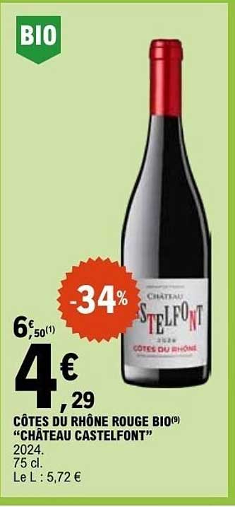 CÔTES DU RHÔNE ROUGE BIO “CHATEAU CASTELFONT”