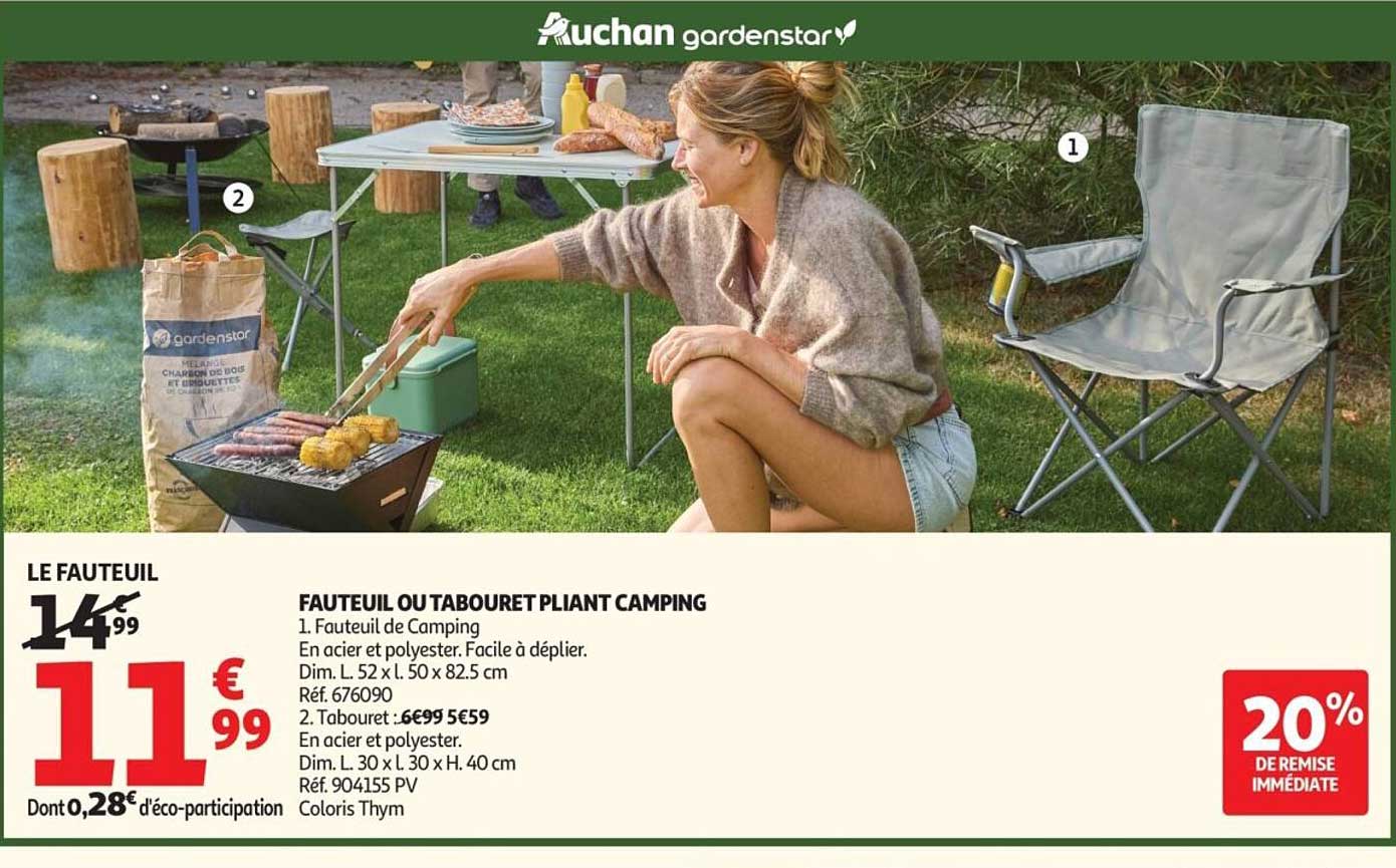 FAUTEUIL OU TABOURET PLIANT CAMPING