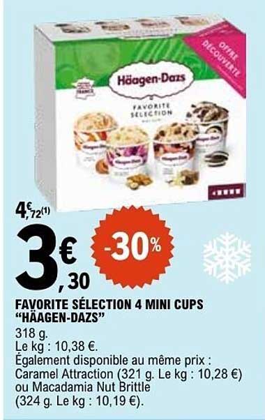FAVORITE SÉLECTION 4 MINI CUPS “HAAGEN-DAZS”