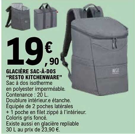 GLACIERE SAC-À-DOS "RESTO KITCHENWARE"