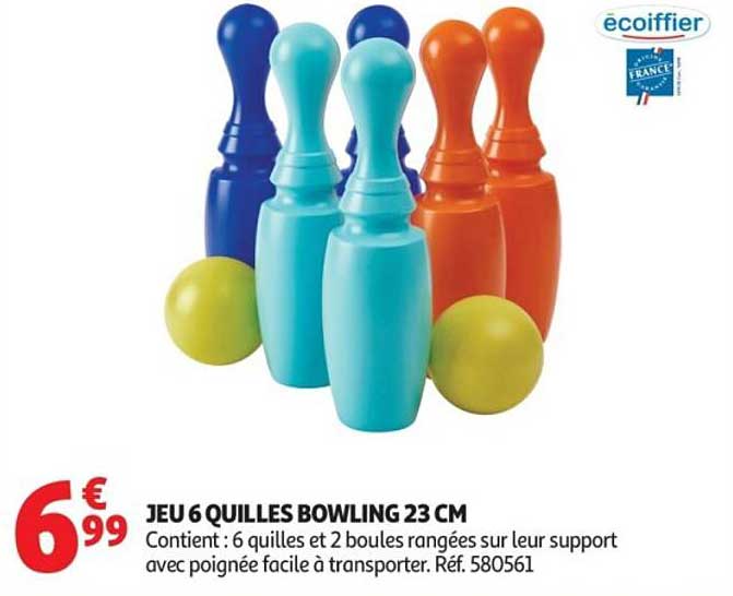JEU 6 QUILLES BOWLING 23 CM