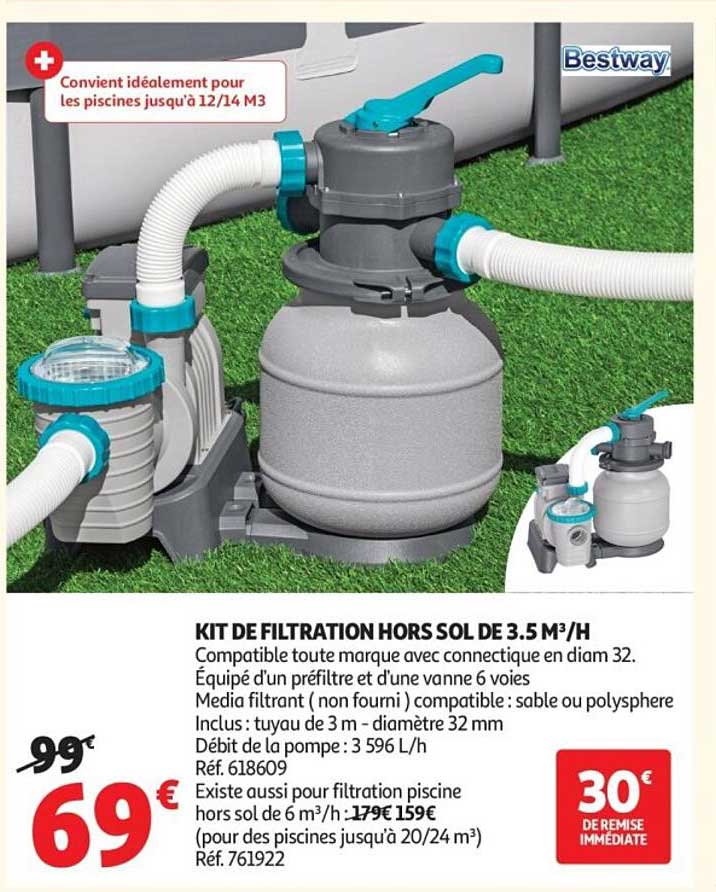 KIT DE FILTRATION HORS SOL DE 3.5 M³/H