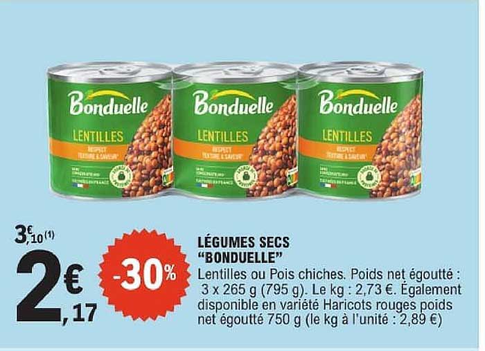 LÉGUMES SECS “BONDUELLE”