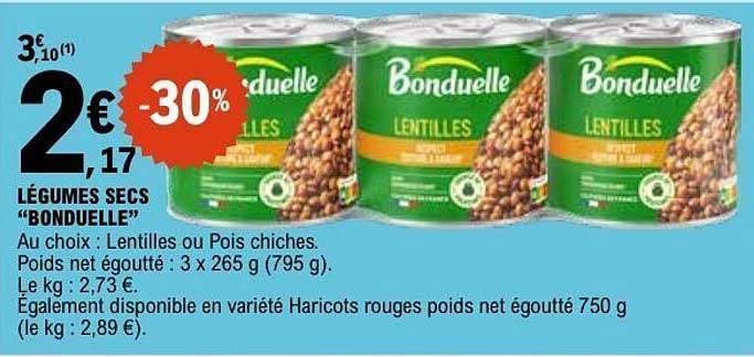 LÉGUMES SECS “BONDUELLE”