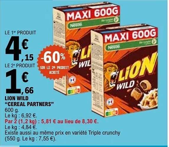 LION WILD “CEREAL PARTNERS” 600 g.