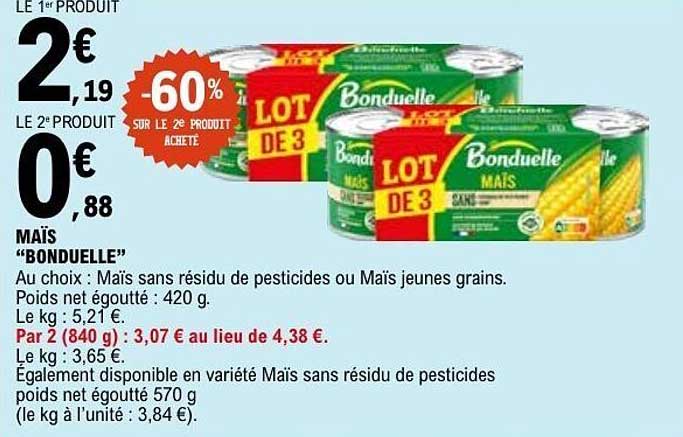 MAÏS "BONDUELLE"