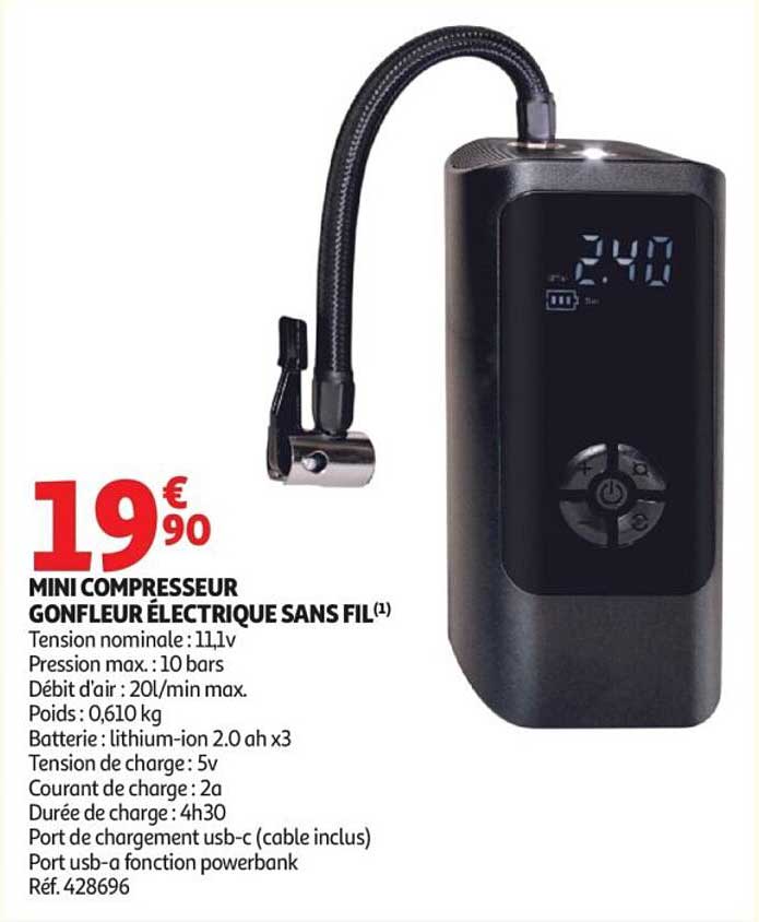 MINI COMPRESSEUR GONFLEUR ÉLECTRIQUE SANS FIL(1)