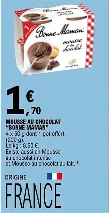 MOUSSE AU CHOCOLAT "BONNE MAMAN"