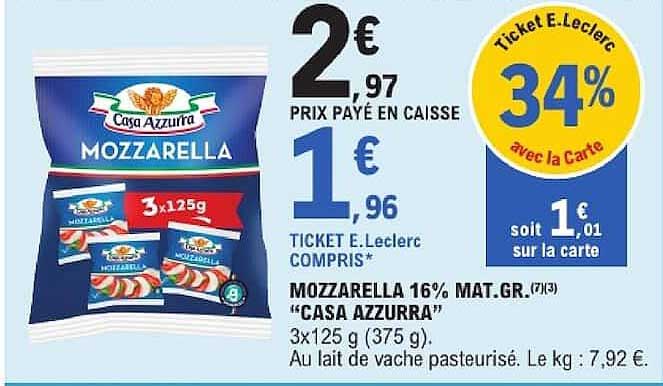 MOZZARELLA 16% MAT.GR. "CASA AZZURRA"