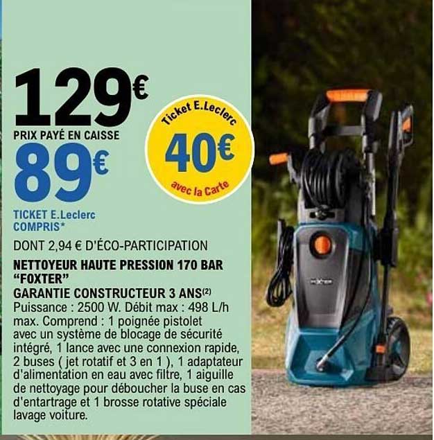 NETTOYEUR HAUTE PRESSION 170 BAR “FOXTER”