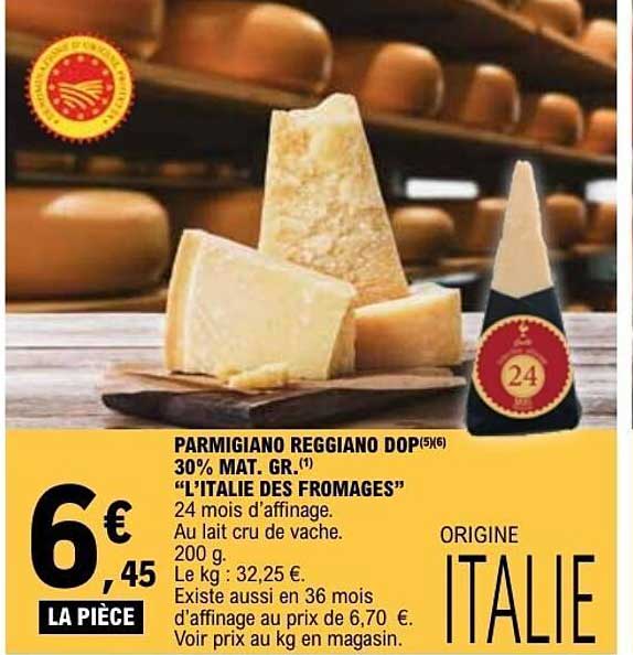 PARMIGIANO REGGIANO DOP 30% MAT. GR. "L’ITALIE DES FROMAGES"