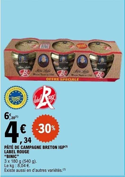 PÂTÉ DE CAMPAGNE BRETON IGP LABEL ROUGE “BINIC”
