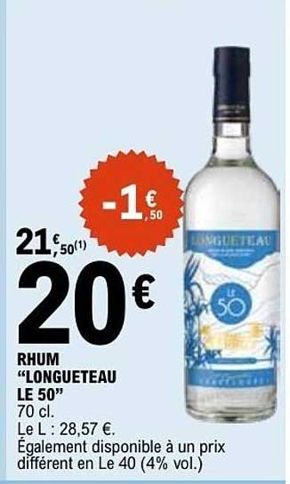 RHUM “LONGUETEAU LE 50” 70 cl.