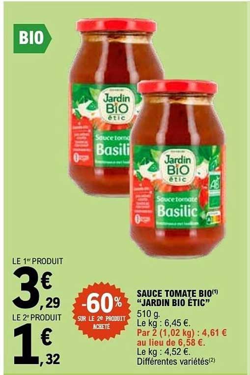SAUCE TOMATE BIO(1) “JARDIN BIO ETIC”