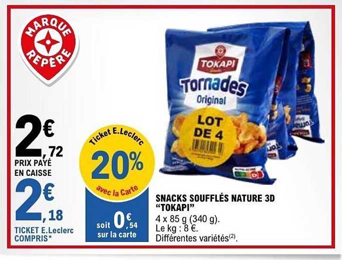 SNACKS SOUFFLÉS NATURE 3D “TOKAPI”