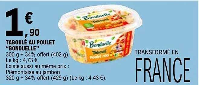 TABOULÉ AU POULET "BONDUELLE"