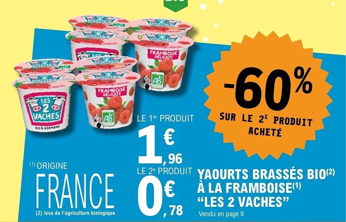 YAOURTS BRASSÉS BIO À LA FRAMBOISE “LES 2 VACHES”