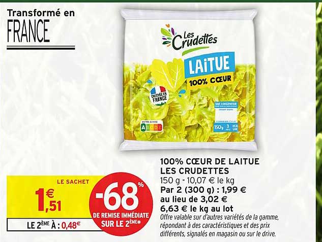 100% Cœur de Laitue Les Crudettes