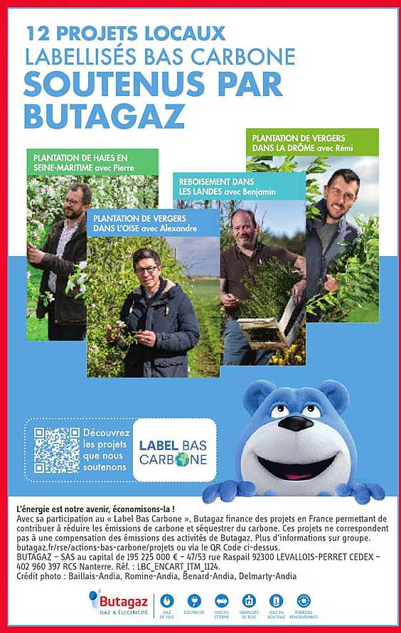 12 PROJETS LOCAUX LABELLISÉS BAS CARBONE SOUTENUS PAR BUTAGAZ