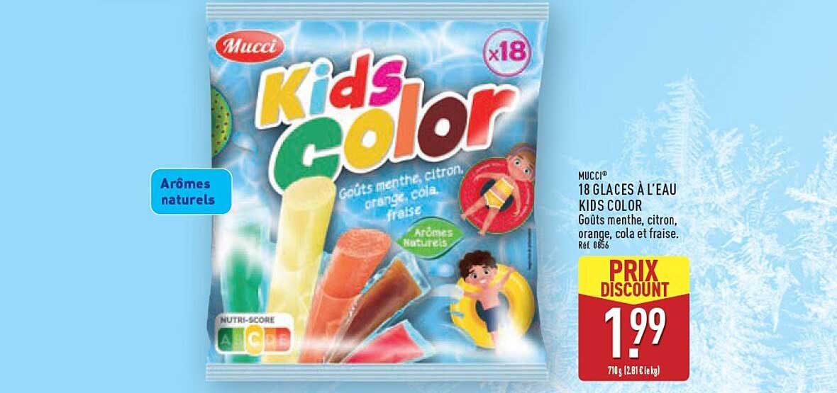 18 GLACES À L'EAU KIDS COLOR