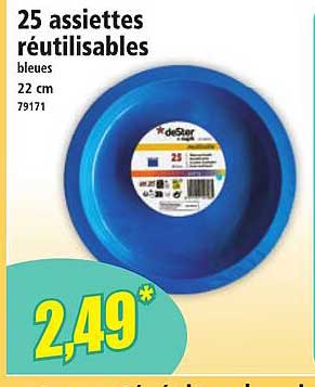 25 assiettes réutilisables