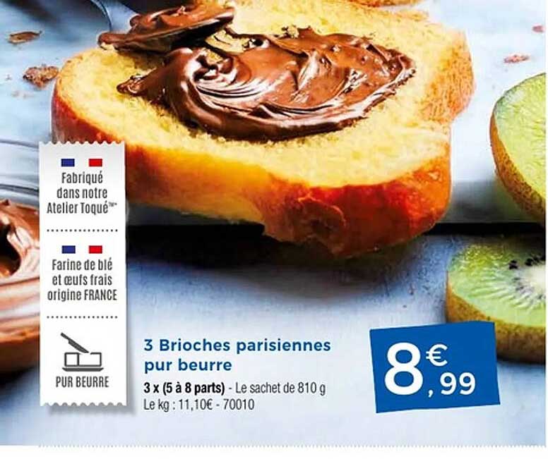 3 Brioche parisiennes pur beurre