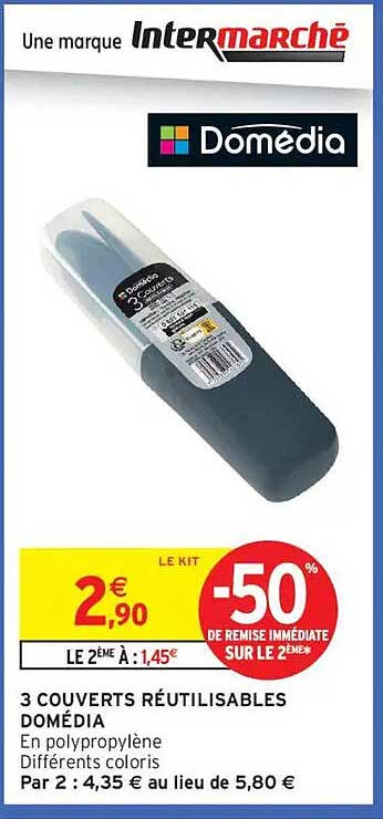 3 Couverts Réutilisables Domédia