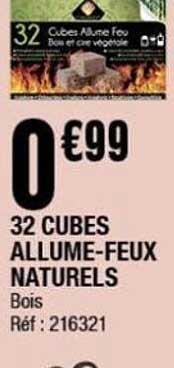 32 CUBES ALLUME-FEUX NATURELS