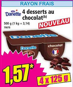 4 desserts au chocolat