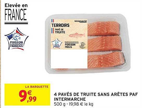 4 PAVÉS DE TRUITE SANS ARÊTES PAF INTERMARCHE