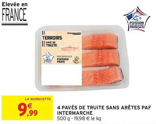 4 PAVÉS DE TRUITE SANS ARÊTES PAF INTERMARCHE