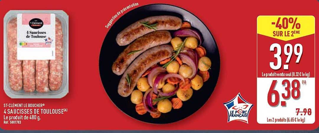 4 SAUCISSES DE TOULOUSE