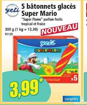 5 bâtonnets glacés Super Mario