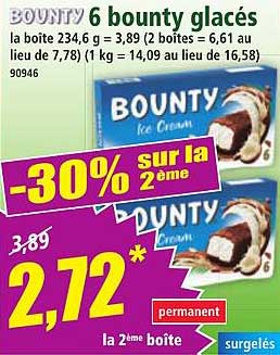 6 bounty glacés