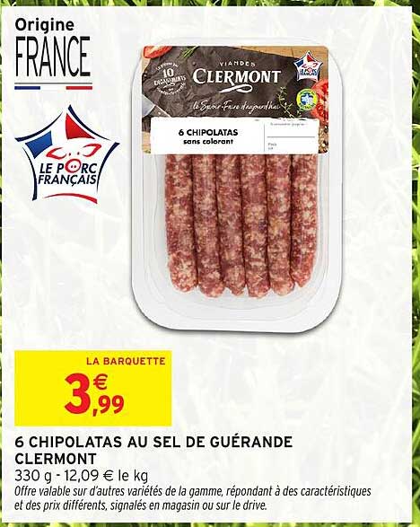6 CHIPOLATAS AU SEL DE GUÉRANDE CLERMONT