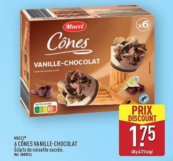 6 CÔNES VANILLE-CHOCOLAT