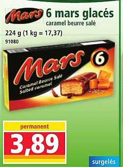 6 mars glacés caramel beurre salé