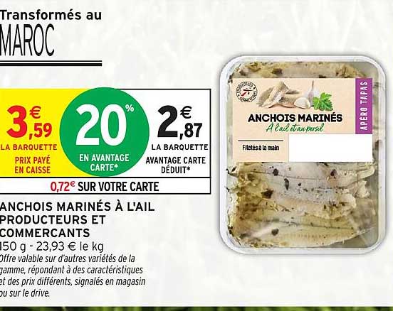 ANCHOITS MARINÉS À L'AIL