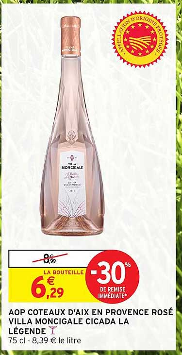 AOP Coteaux d'Aix en Provence Rosé Villa Moncigale Cicada La Légende