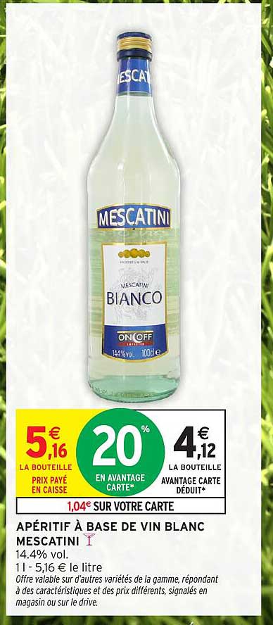APERITIF À BASE DE VIN BLANC MESCATINI