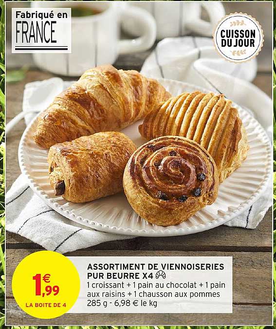 ASSORTIMENT DE VIENNOISERIES PUR BEURRE X4