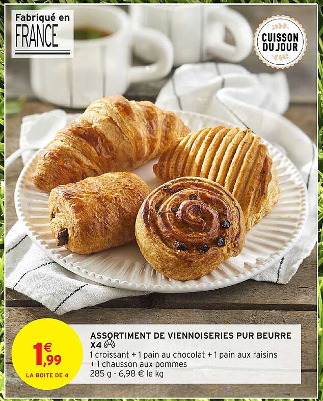 ASSORTIMENT DE VIENNOISERIES PUR BEURRE X4